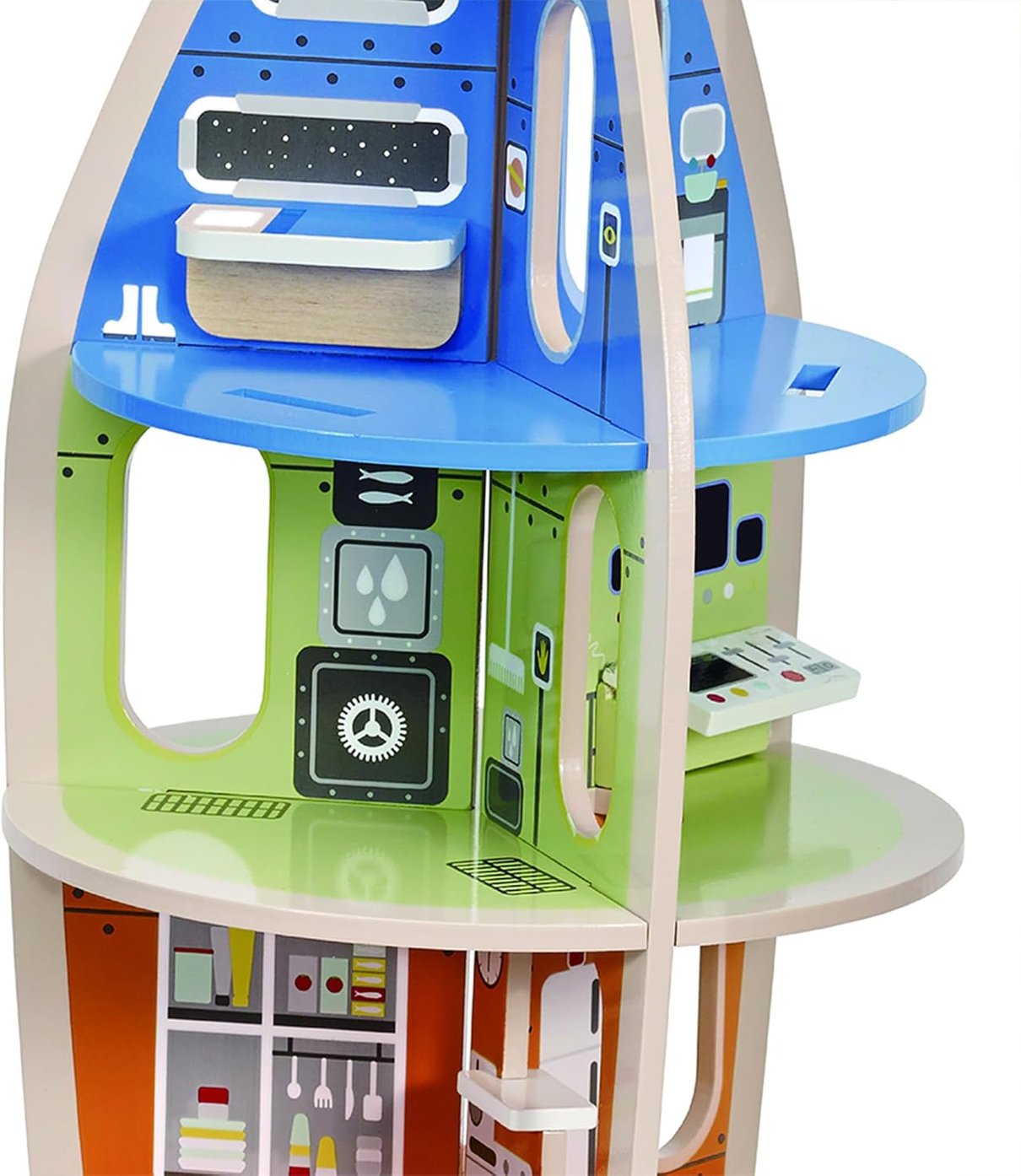 foguete interativo em madeira classic world para criancas a partir de 3 anos 12